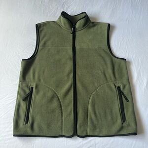 Old Navy Olive Fleece Vest with Charcoal Accents